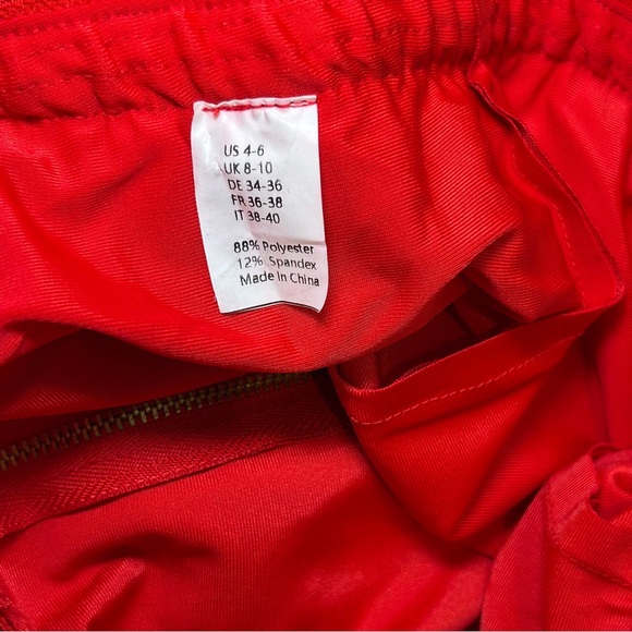 Red Sequins Fringe Skirt High Shine Shimmer Metallic, Performance Wear SZ S - Picture 17 of 17